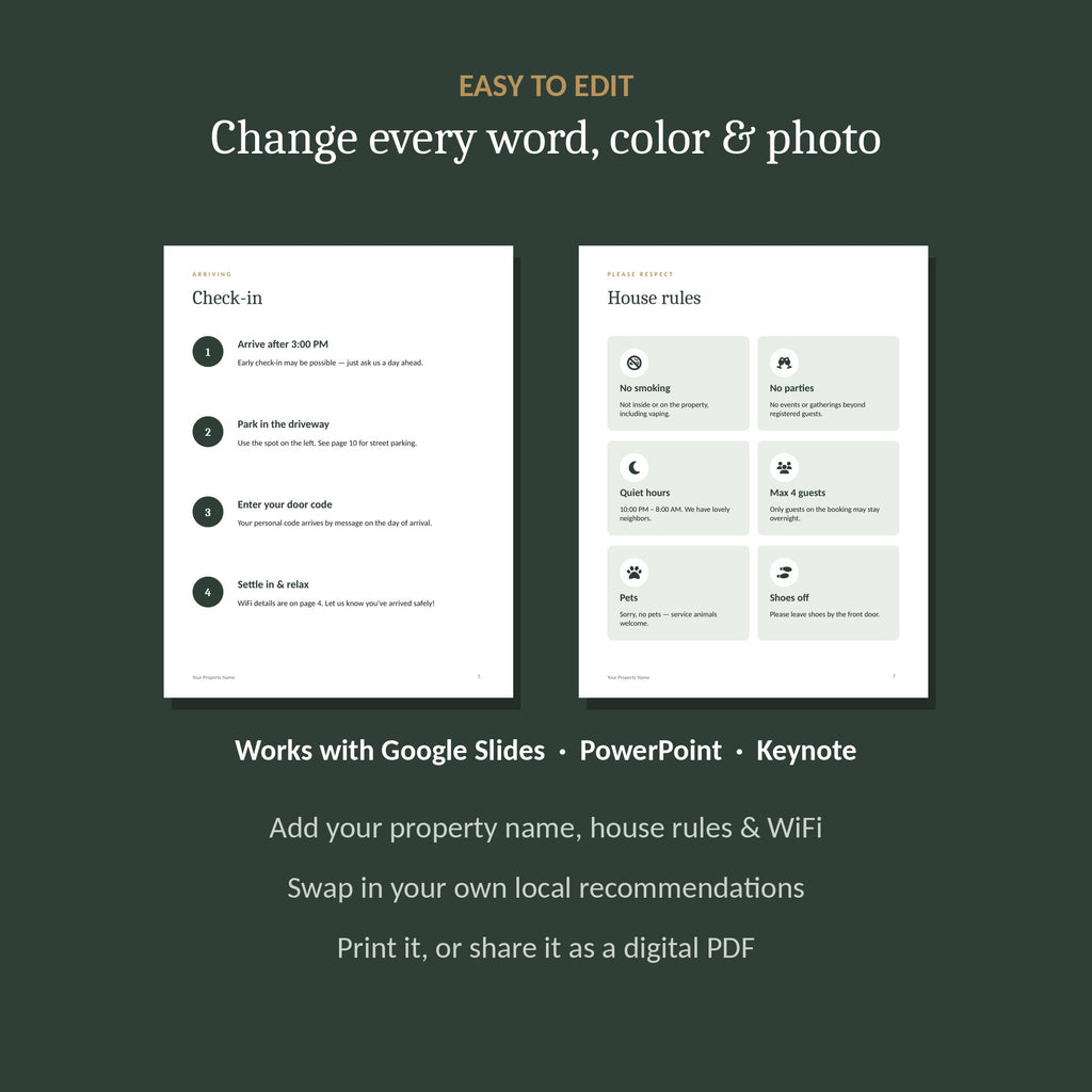 Editable in Google Slides, PowerPoint and Keynote