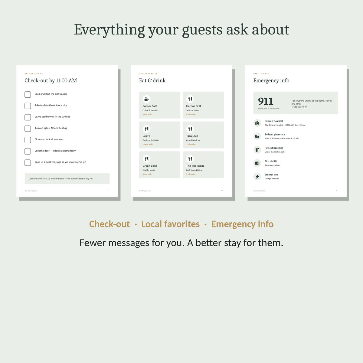 What's inside the 18-page welcome book template