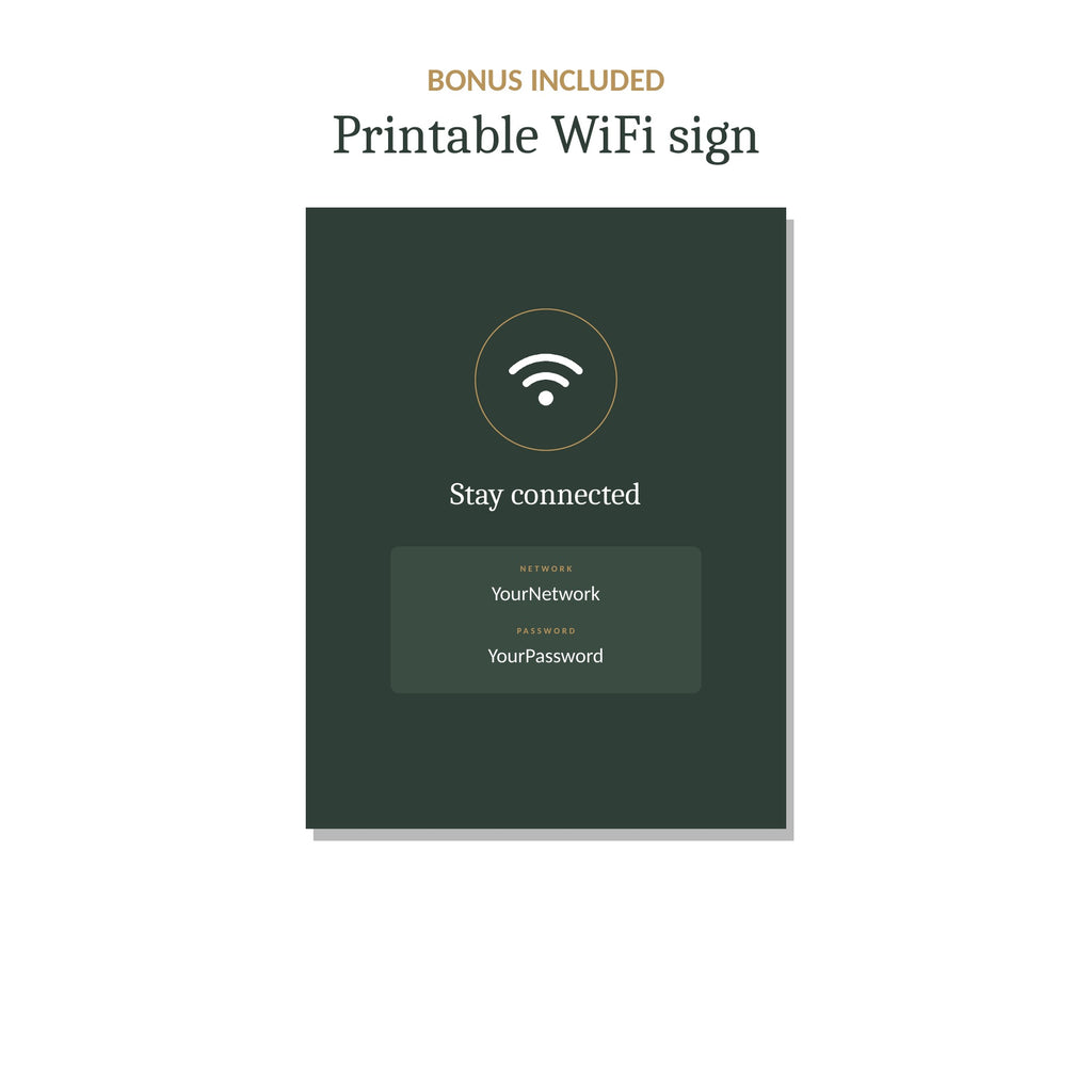 Airbnb welcome book template, modern minimal cover