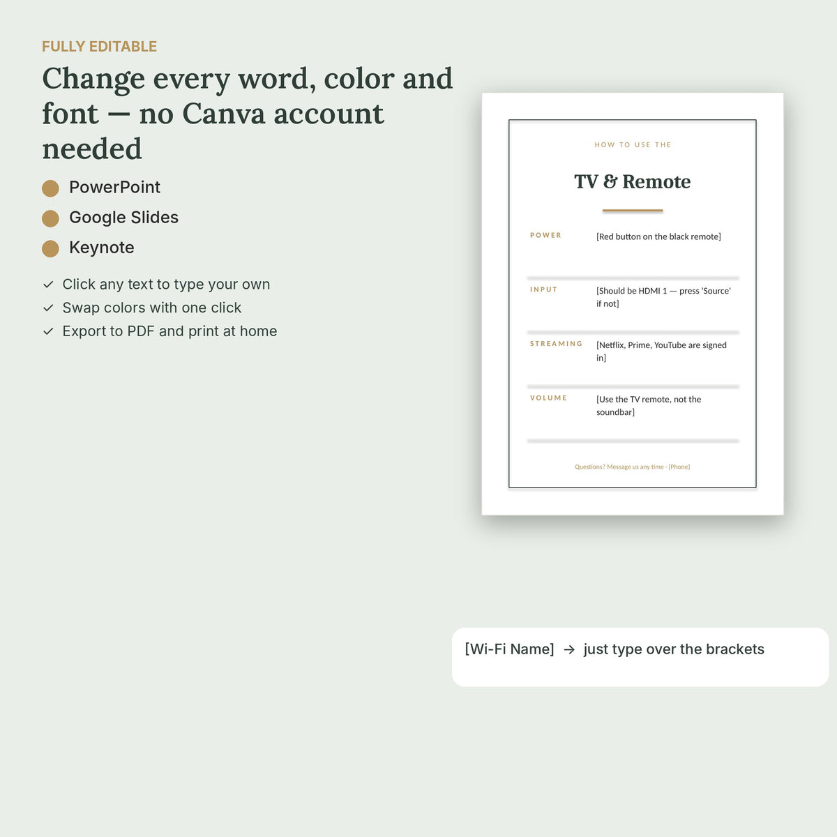 Airbnb Appliance Instruction Cards – 12 Editable How-To Signs, No Canva – fully editable, no Canva needed