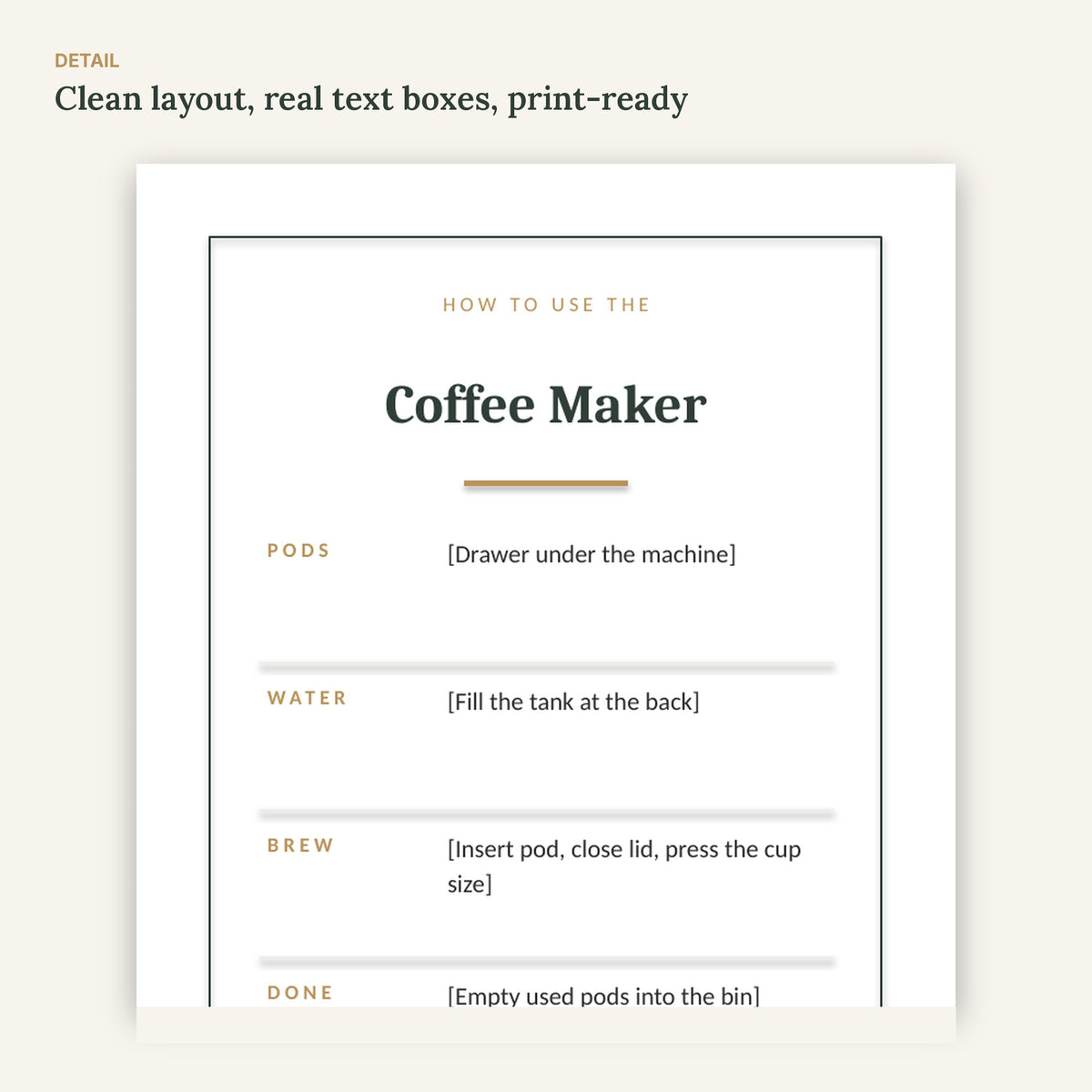 Airbnb Appliance Instruction Cards – 12 Editable How-To Signs, No Canva – page detail