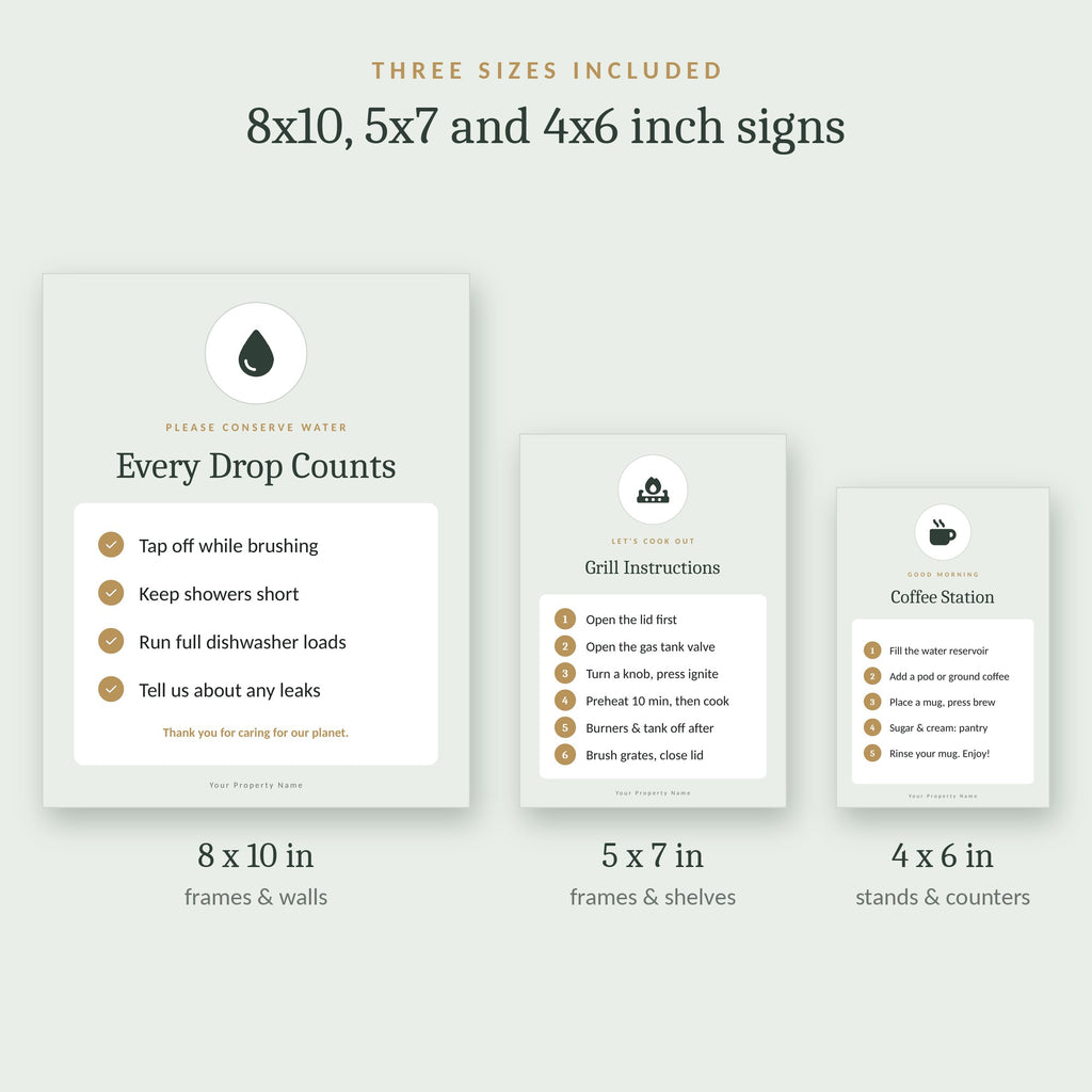 Bathroom signs in 8x10, 5x7 and 4x6 sizes