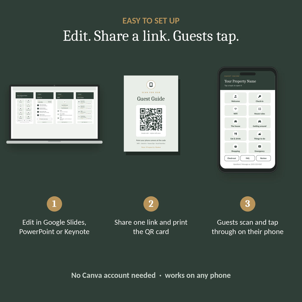 How to share a digital guest guide by link or QR code