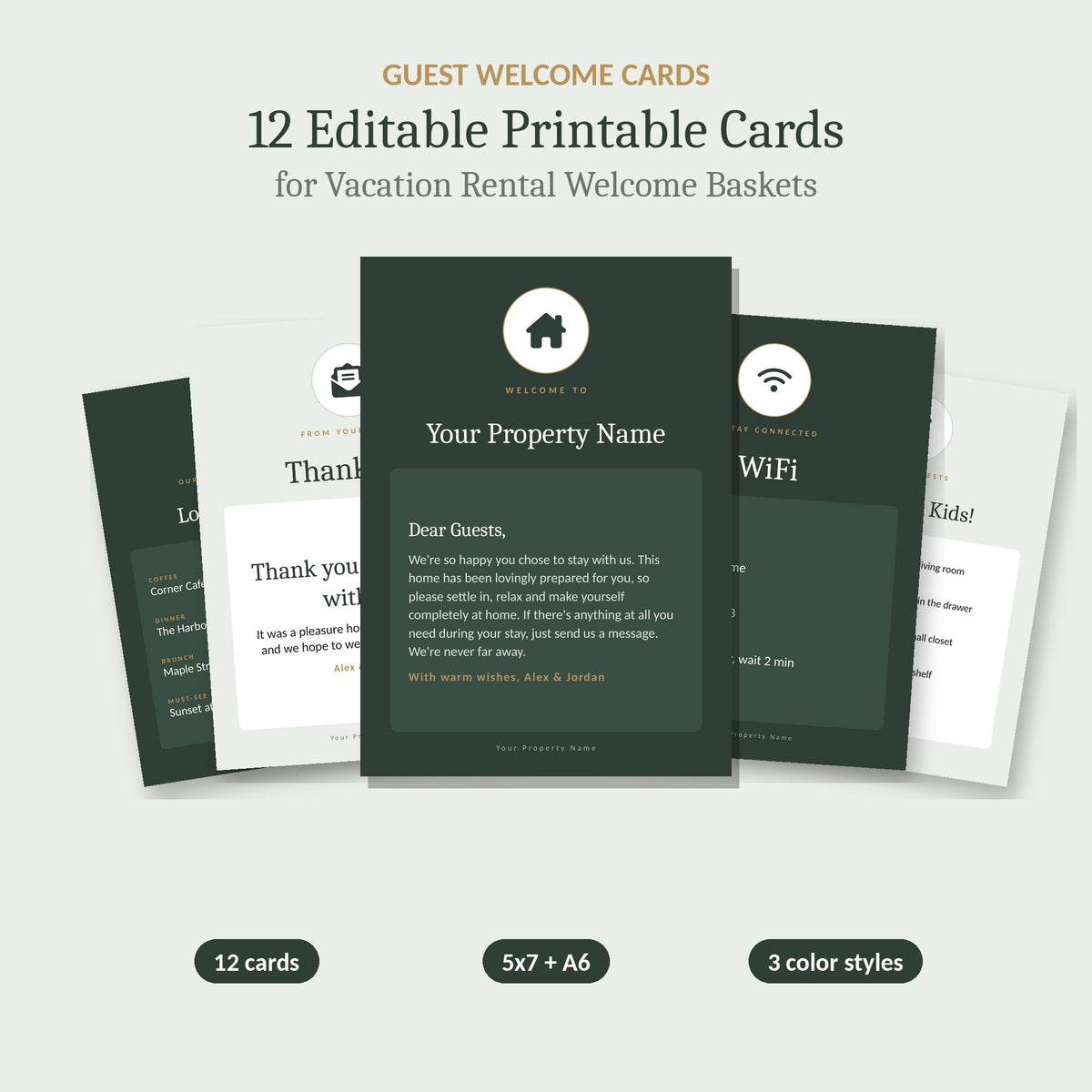 Guest Welcome Cards pack cover