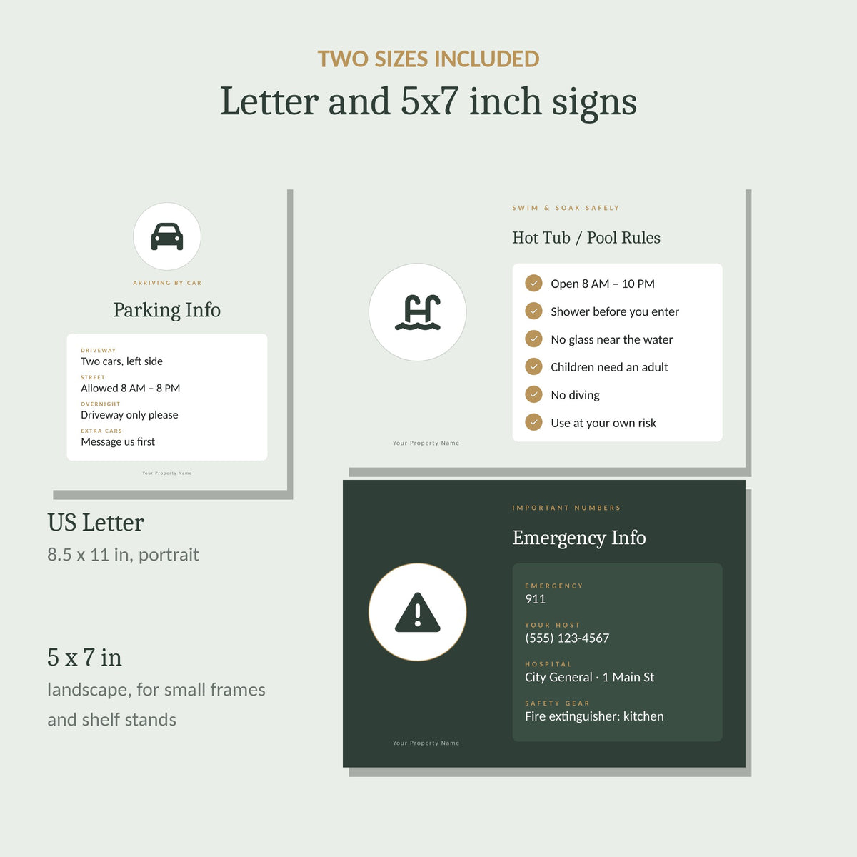Two sizes: US Letter and 5x7