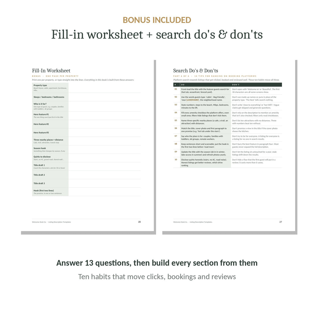 Fill-in worksheet and search tips