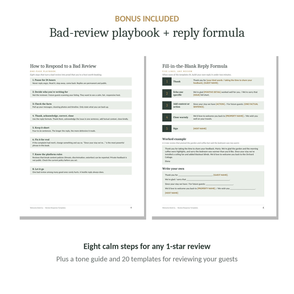 Bad-review playbook and reply formula