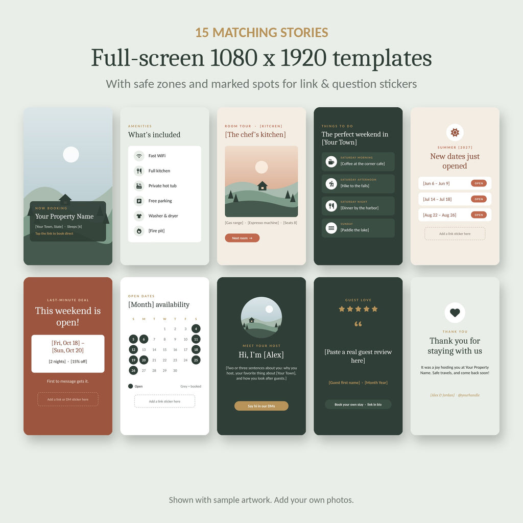 15 Instagram story templates for Airbnb hosts