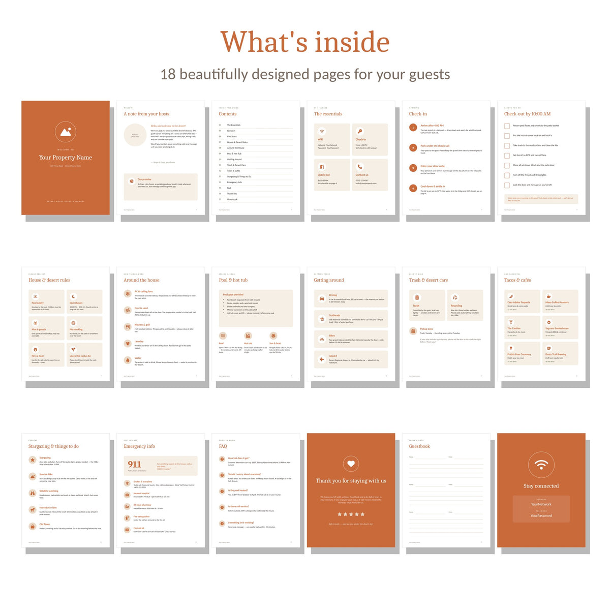 What's inside the Boho Desert welcome book