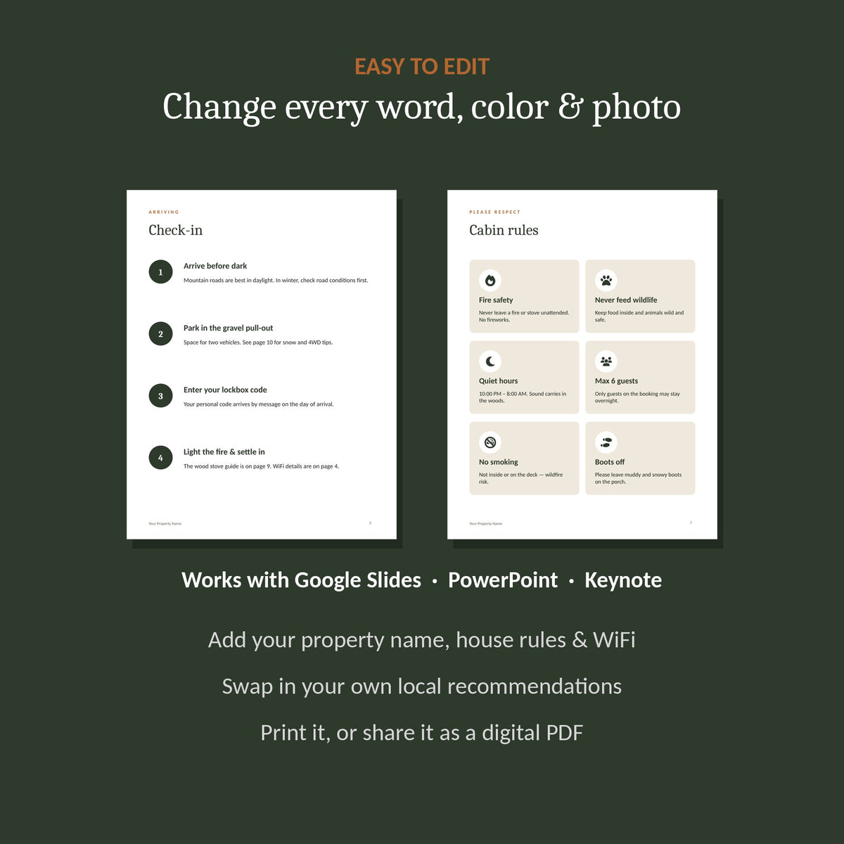Editable in Google Slides, PowerPoint, Keynote