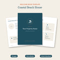 Coastal beach house welcome book template