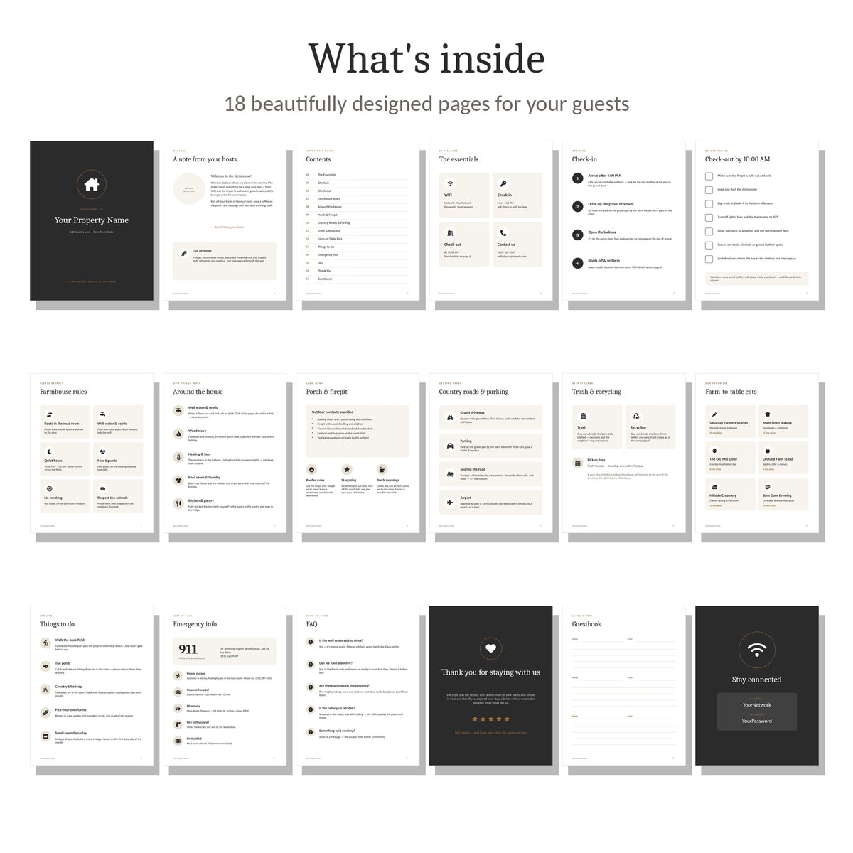 What's inside the Modern Farmhouse welcome book