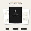 Luxury black and gold welcome book template