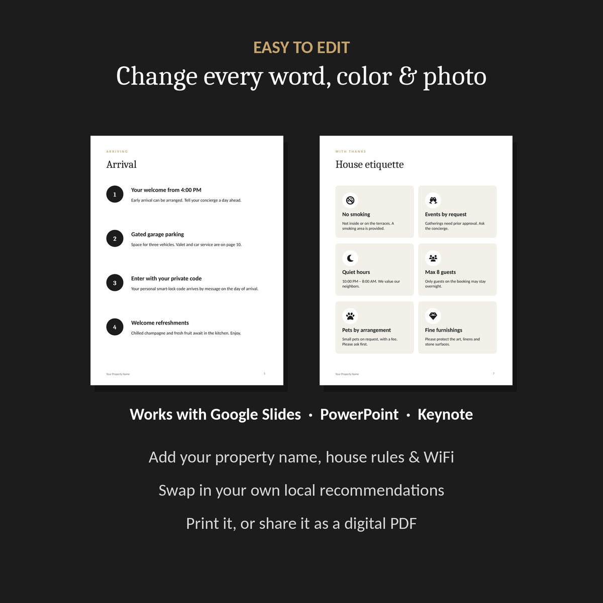 Editable in Google Slides, PowerPoint, Keynote